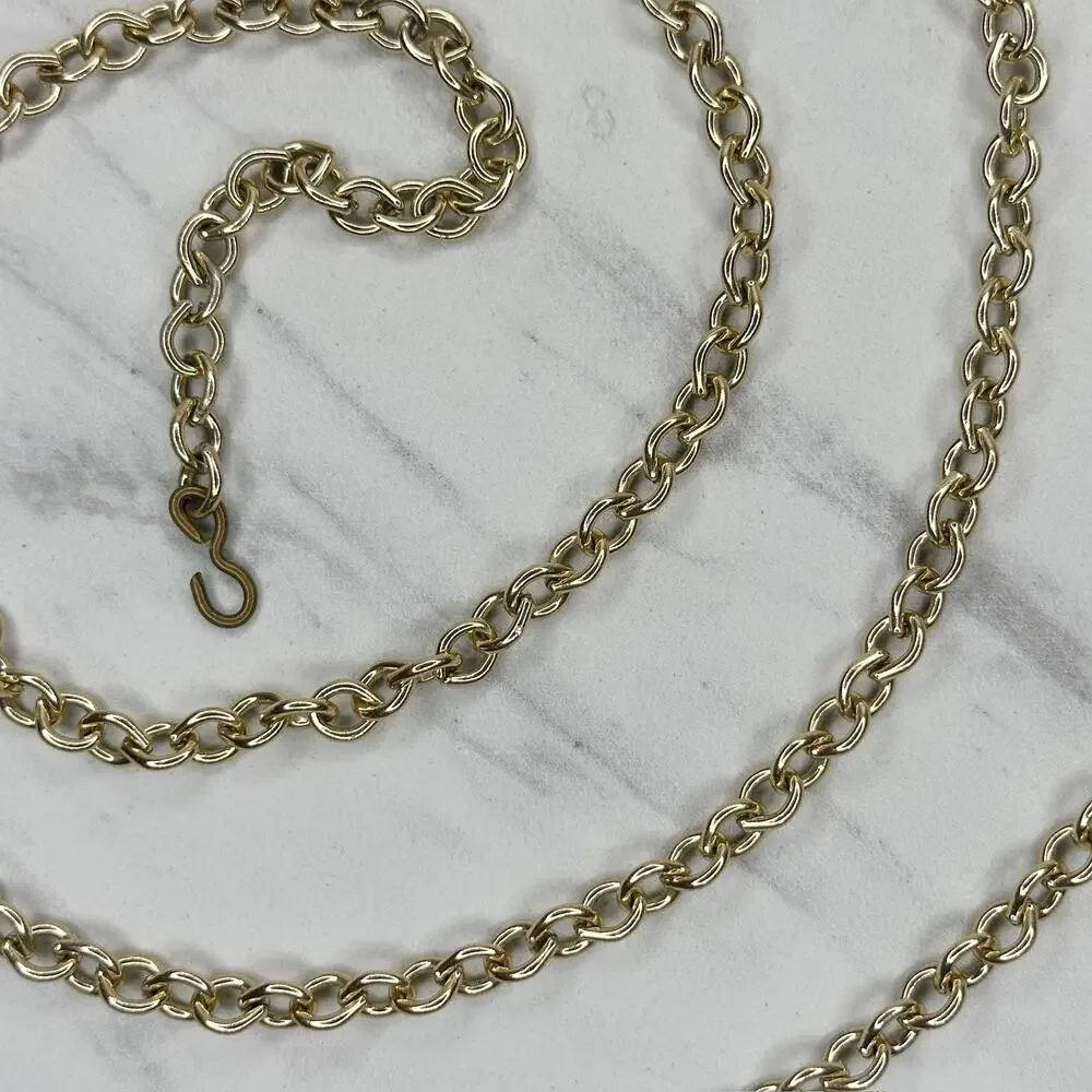 Gold Tone Rolo Chain Belt Extra Long One Size (OS) ✨